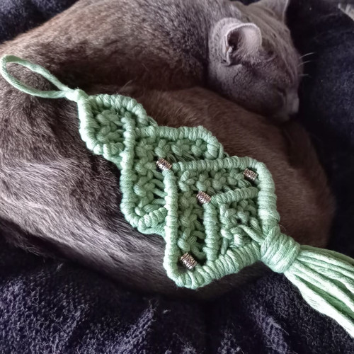 Macrame vánoční dekorace - ozdoba - stromeček — foto 2