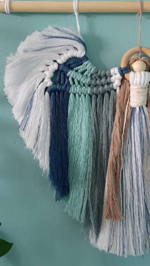 Dekorace duhový macramé anděl — foto 3