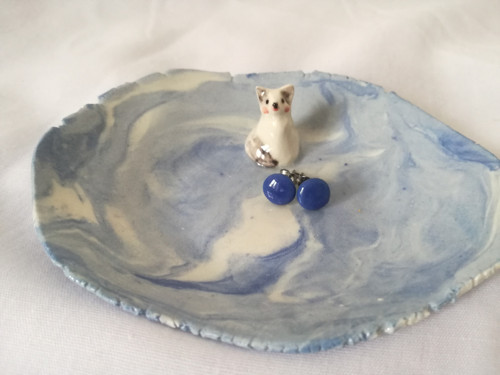 Porcelánové naušnice modré — foto 2