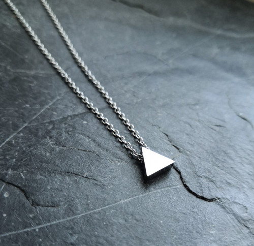 Ocelový náhrdelník*sweet triangle*stříbrný — foto 2