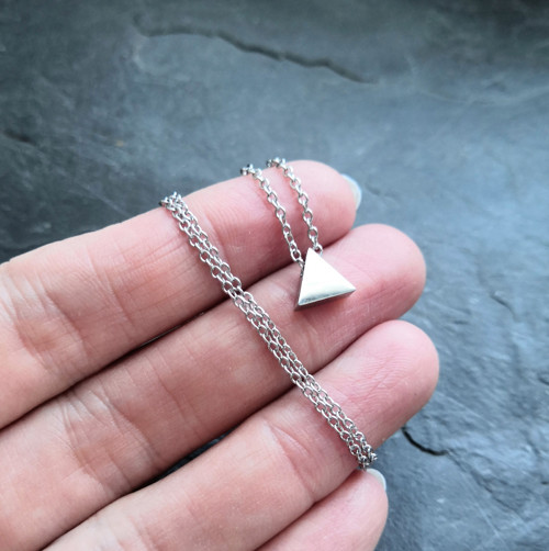 Ocelový náhrdelník*sweet triangle*stříbrný — foto 6