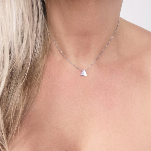 Ocelový náhrdelník*sweet triangle*stříbrný — foto 4