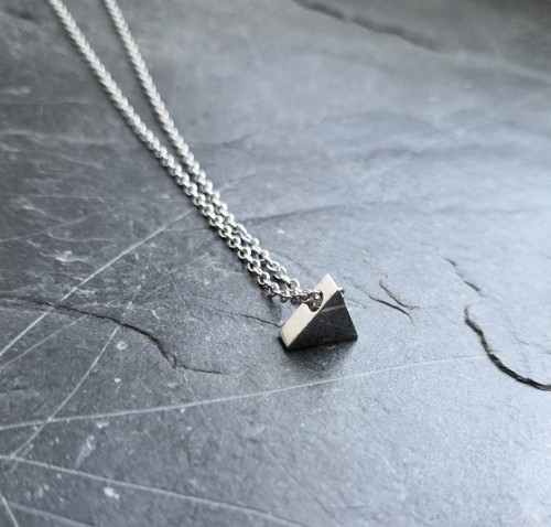 Ocelový náhrdelník*sweet triangle*stříbrný — foto 3