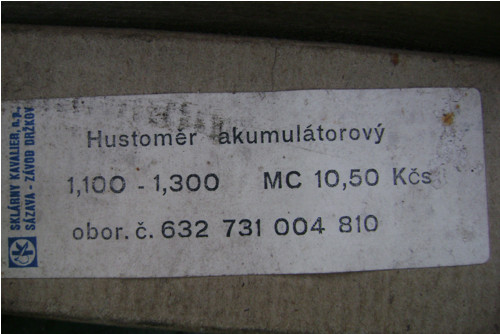 Starý hustoměr akumulátorový — foto 4