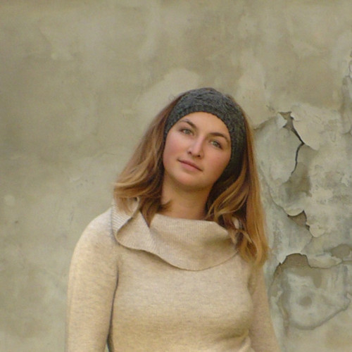 Vlněná čelenka....antracit — foto 3