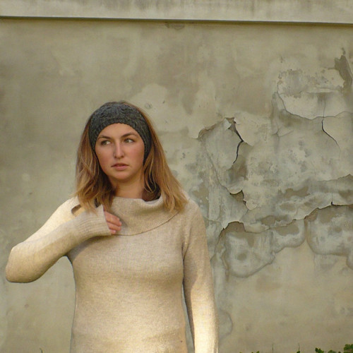 Vlněná čelenka....antracit — foto 2