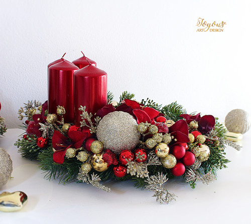 Bohatý třpytivý adventní věnec — foto 2