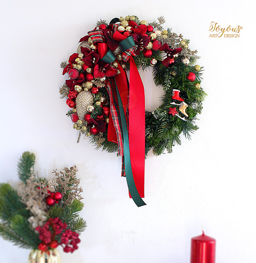 Bohatý třpytivý adventní věnec — foto 4