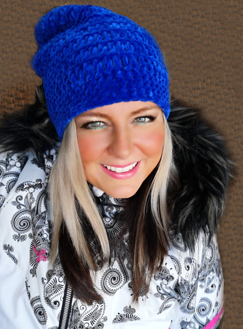 Sametová háčkovaná houmeleska /SKLADEM — foto 2
