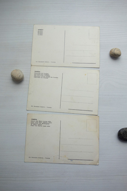 3 x pohlednice Benátky - nepopsané — foto 2