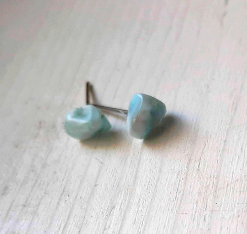 Puzetové náušnice - larimar — foto 2