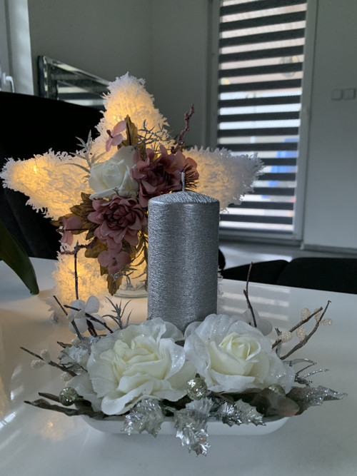 Vánoční svícen s růžemi — foto 5