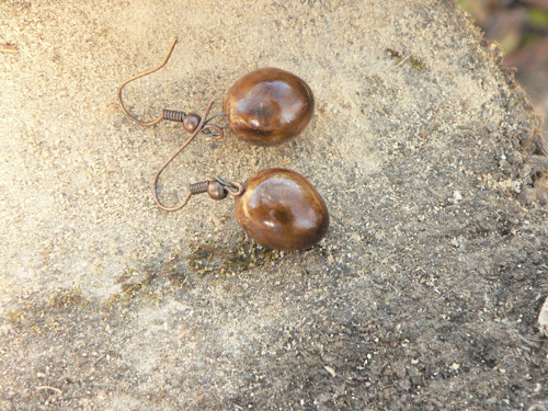 Keramické náušnice - hnědé — foto 3