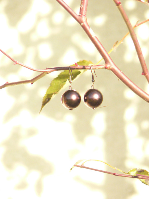 Hnědé kuličky - náušnice — foto 3