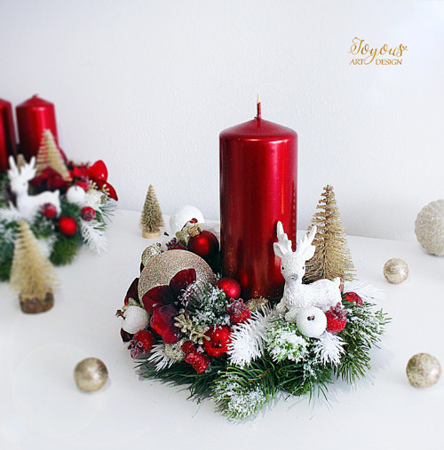 Bohatý třpytivý adventní věnec — foto 3