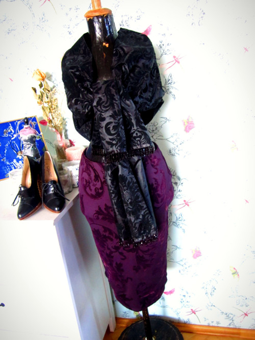 Sukně dark violet, vzory sametové — foto 2