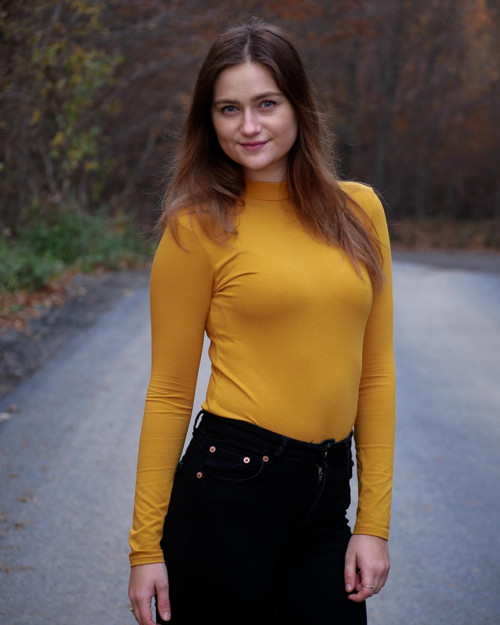 Tričko Tara mustard stojáček — foto 3