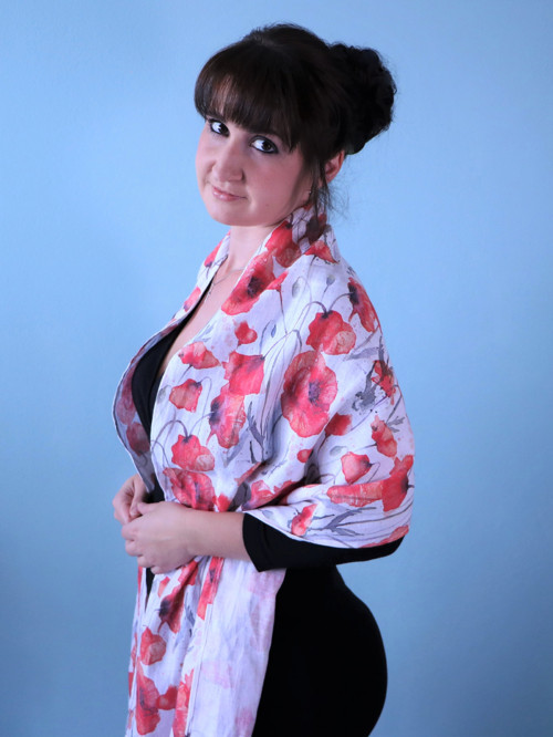 Ľanový šál maky — foto 2