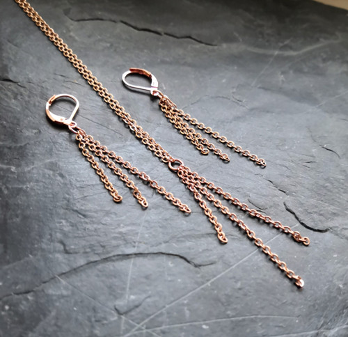 Ocelový náhrdelník*střapec*rosegold — foto 6