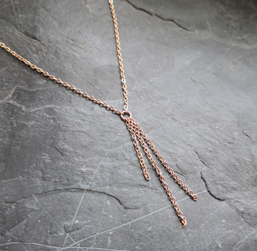 Ocelový náhrdelník*střapec*rosegold — foto 3