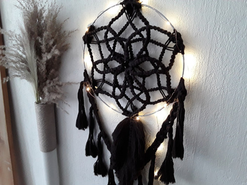 Macramé v kruhu " Hořká čokoláda " — foto 4