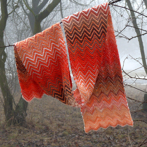 Pletená šála - ohnivá — foto 4