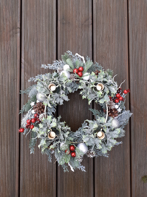 Věnec adventní stříbrné koule — foto 2