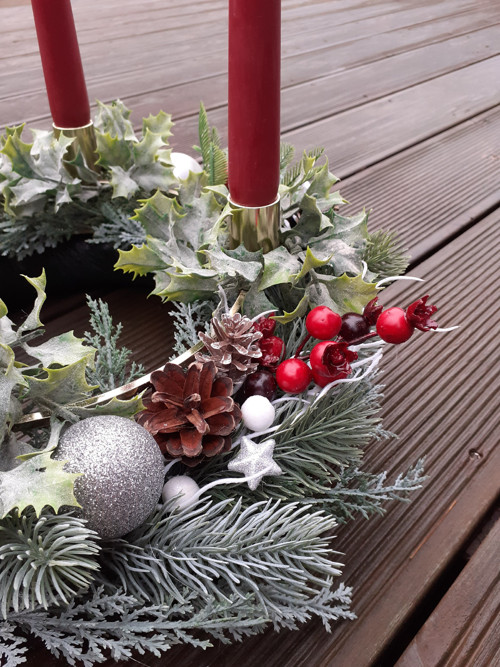 Věnec adventní stříbrné koule — foto 3