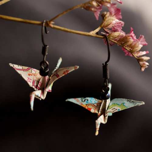 Origami náušnice – jeřábi cestovatelé. — foto 2