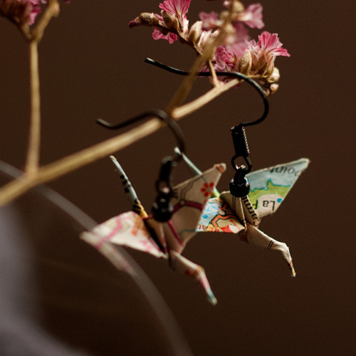 Origami náušnice – jeřábi cestovatelé. — foto 3