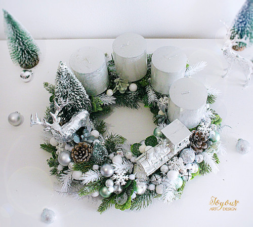 Třpytivý pohádkový adventní věnec — foto 2
