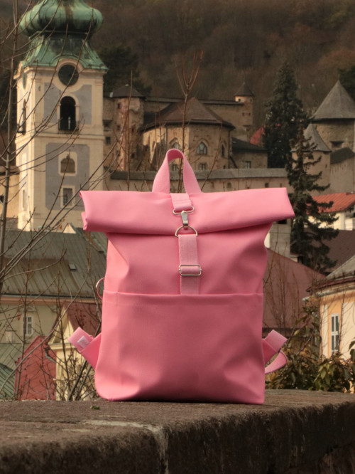 Rolltop batoh ružový — foto 2