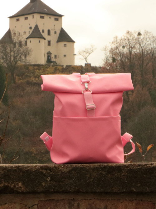 Rolltop batoh ružový — foto 4