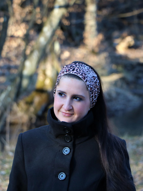 Úpletová čelenka leopard — foto 2
