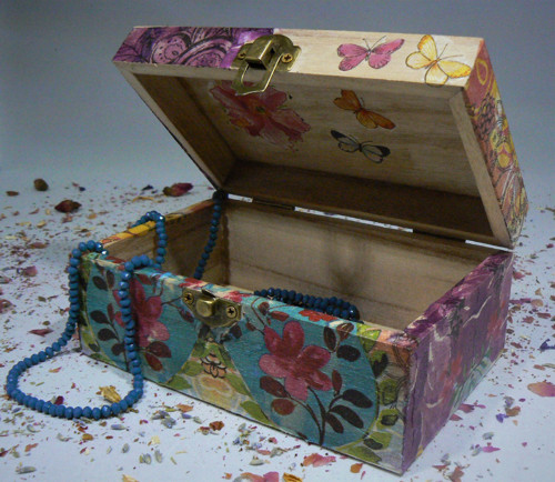 Decoupage set - dřevěná truhlička/krabička — foto 4