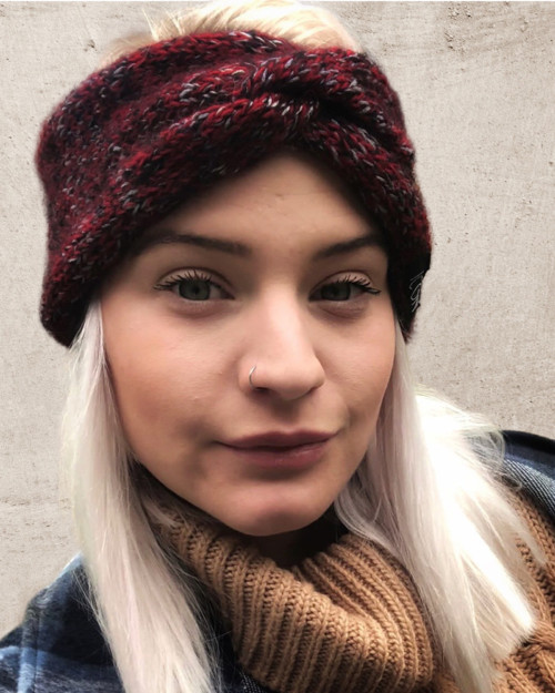 Č.E.L.E.N.K.A Turban červený melír — foto 2