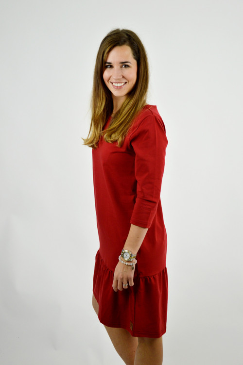 Šaty Eleonora 3/4 rukáv BORDÓ — foto 2