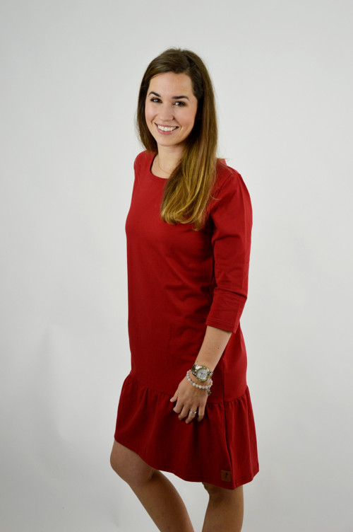 Šaty Eleonora 3/4 rukáv BORDÓ — foto 6
