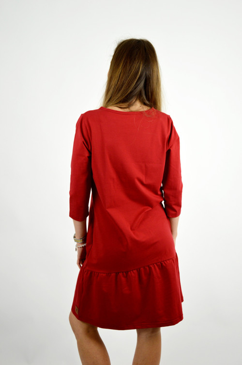 Šaty Eleonora 3/4 rukáv BORDÓ — foto 3