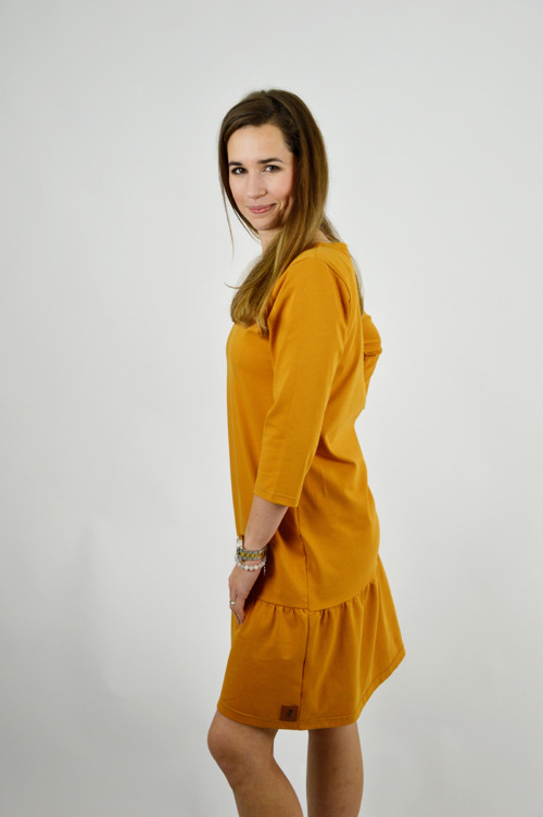 Šaty Eleonora 3/4 rukáv OKROVÁ — foto 3