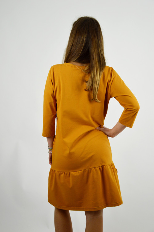 Šaty Eleonora 3/4 rukáv OKROVÁ — foto 2