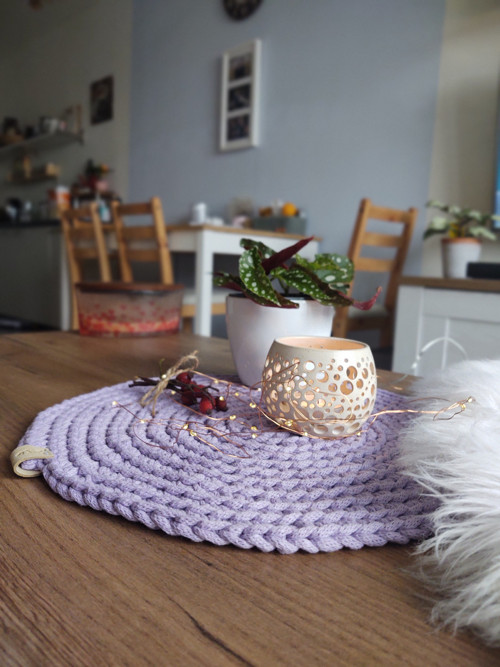 Háčkované prostírání scandinavia lila — foto 3