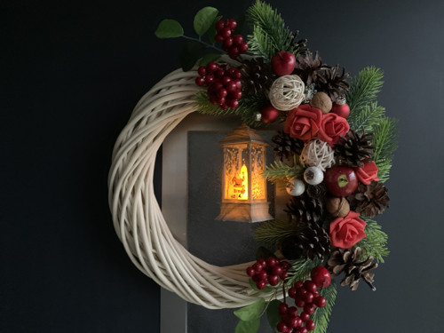 Vánoční věnec s LED lucerničkou 38cm — foto 5