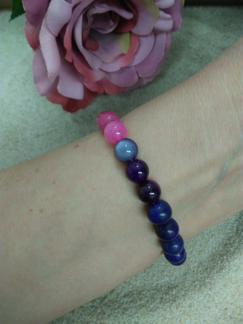 Náramek*hematit*achát*lapis lazuli — foto 6