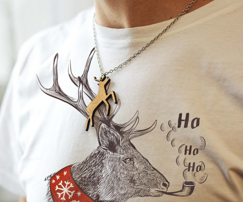 Tričko Deer With A Pipe — foto 4
