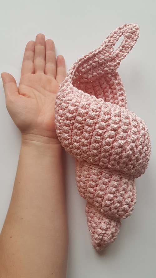 Háčkovaný košík Mušle — foto 3