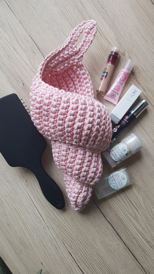 Háčkovaný košík Mušle — foto 4