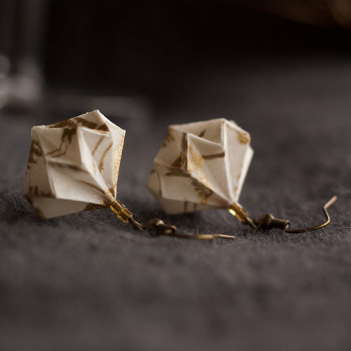 Origami náušnice Zlatí jeřábi — foto 2
