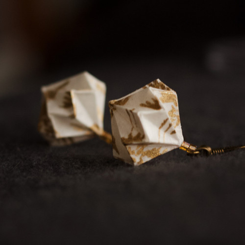 Origami náušnice Zlatí jeřábi — foto 4