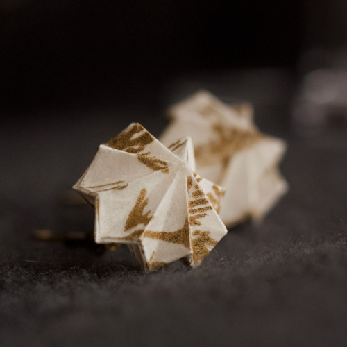 Origami náušnice Zlatí jeřábi — foto 3